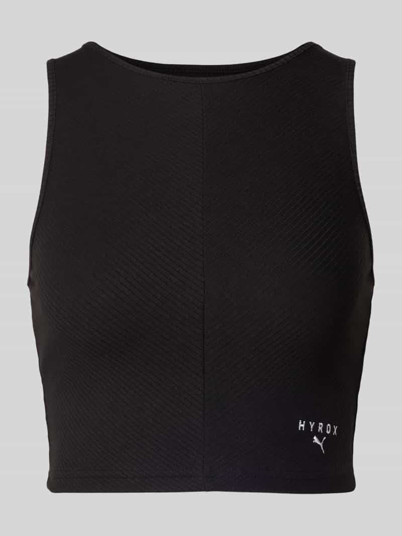 PUMA PUMA x HYROX - Crop Top mit Label-Stitching in Black, Größe L