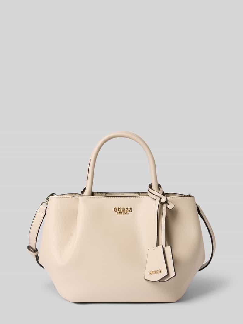 Guess Handtasche mit Logo-Applikation Modell 'Amorette' in Stein, Größe 1