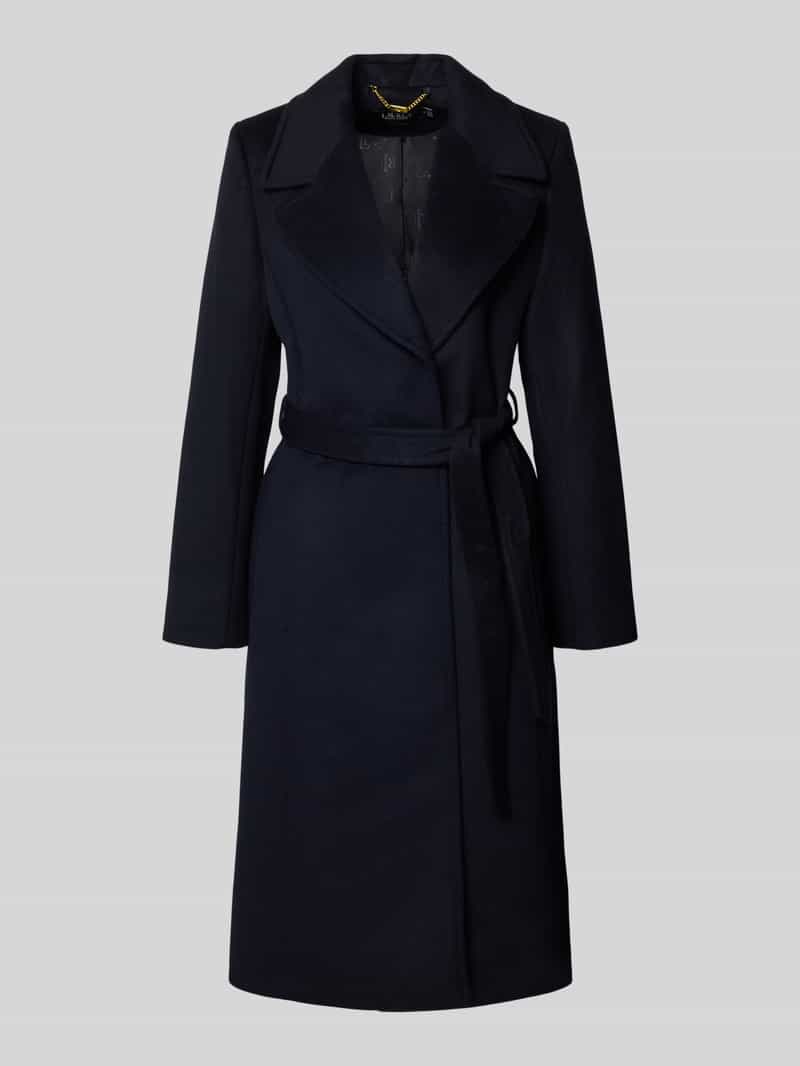 Lauren Ralph Lauren Mantel mit Reverskragen und Bindegürtel in Marine, Größe 34