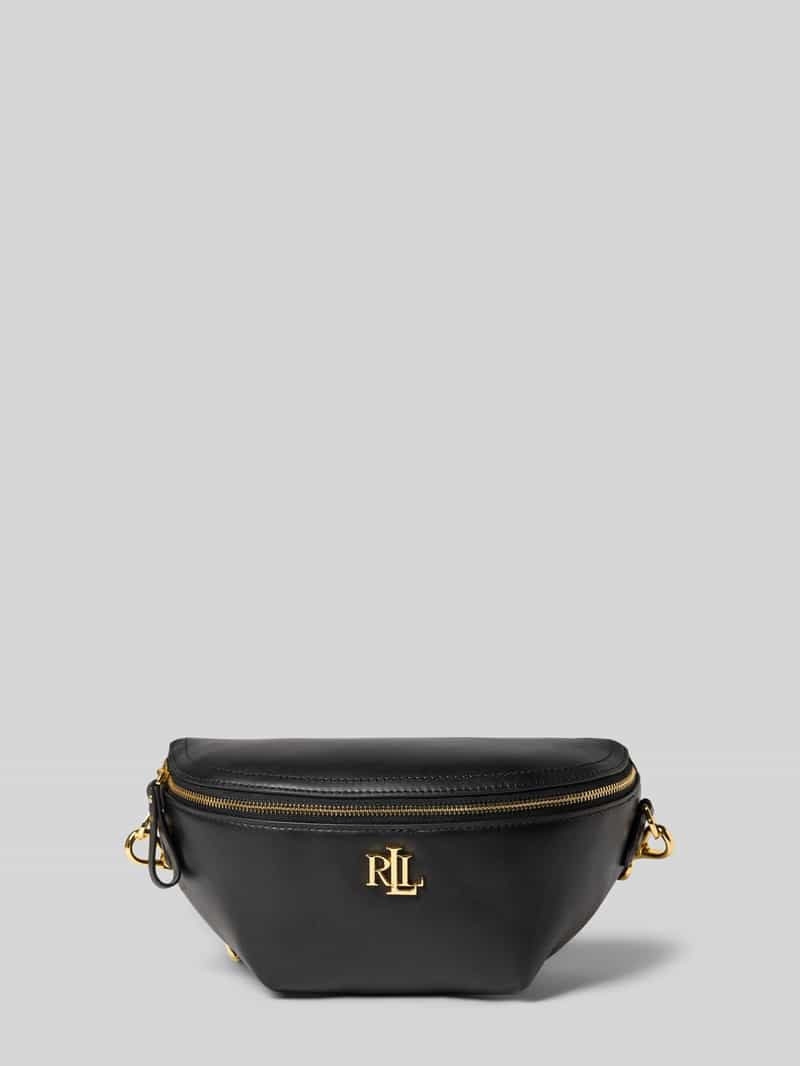 Lauren Ralph Lauren Bauchtasche aus Rindsleder mit Label-Applikation Modell 'MARCY' in Black, Größe 1