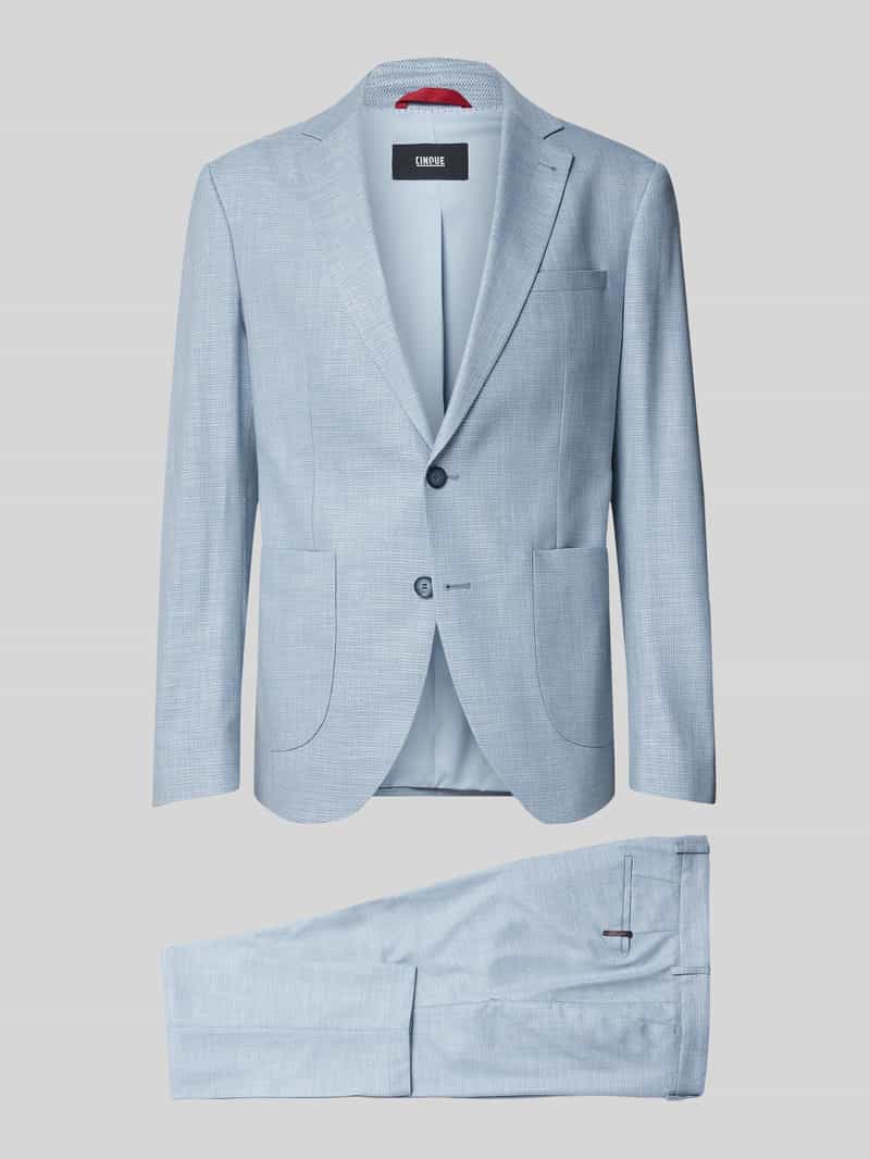 Cinque Slim Fit Anzug mit Strukturmuster in Hellblau Melange, Größe 102