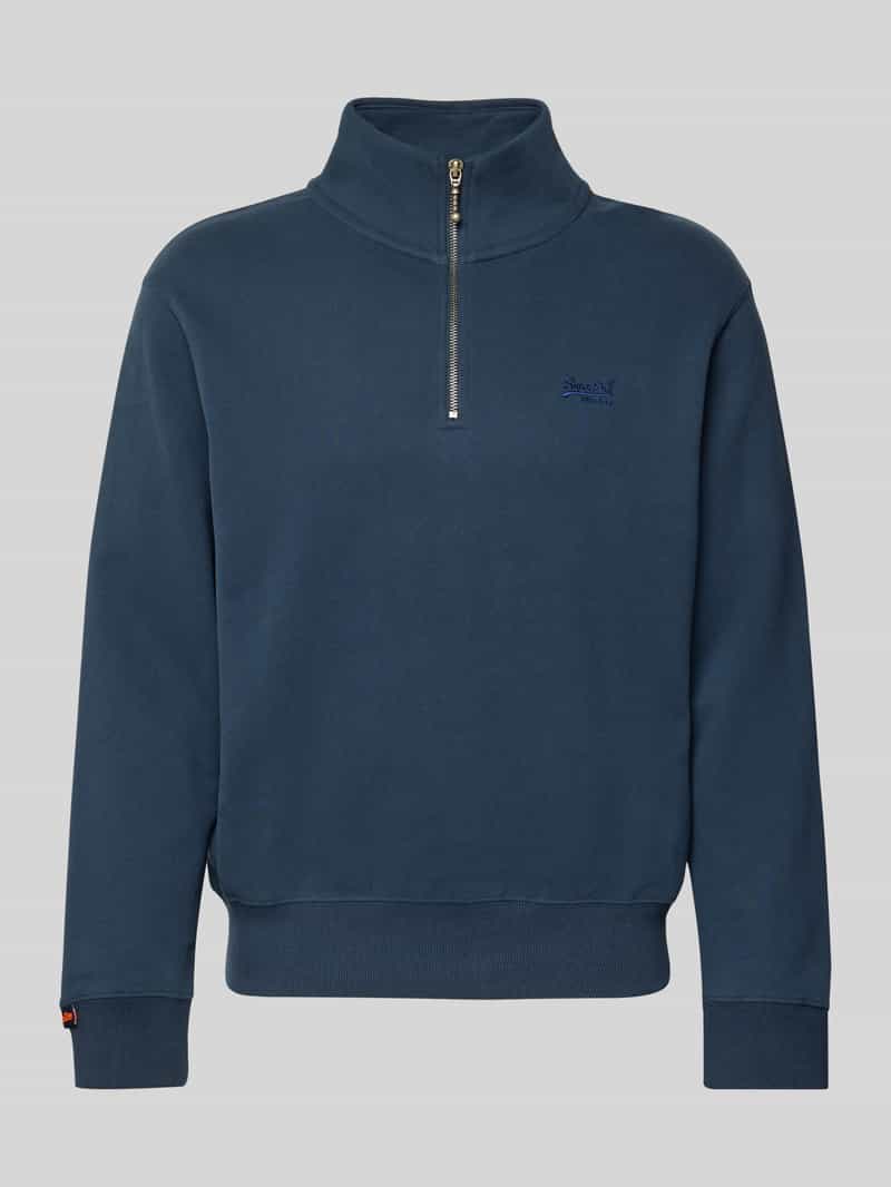 Superdry Regular Fit Sweatshirt mit Logo-Stitching in Dunkelblau, Größe L