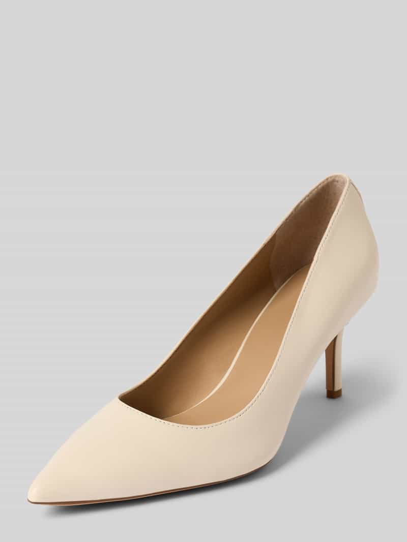 Lauren Ralph Lauren Pumps aus Leder mit Pfennigabsatz Modell 'LANETTE' in Offwhite, Größe 41
