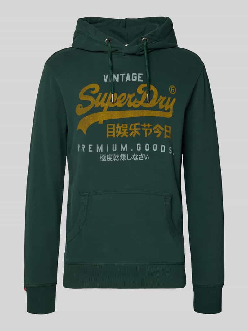 Superdry Hoodie mit Känguru-Tasche in Bottle, Größe L