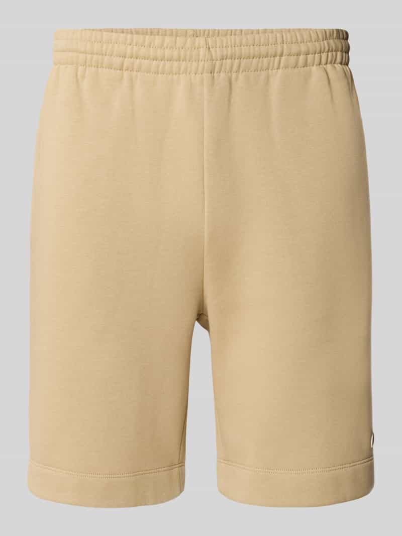 Lacoste Regular Fit Sweatshorts aus Baumwoll-Mix in Beige, Größe L