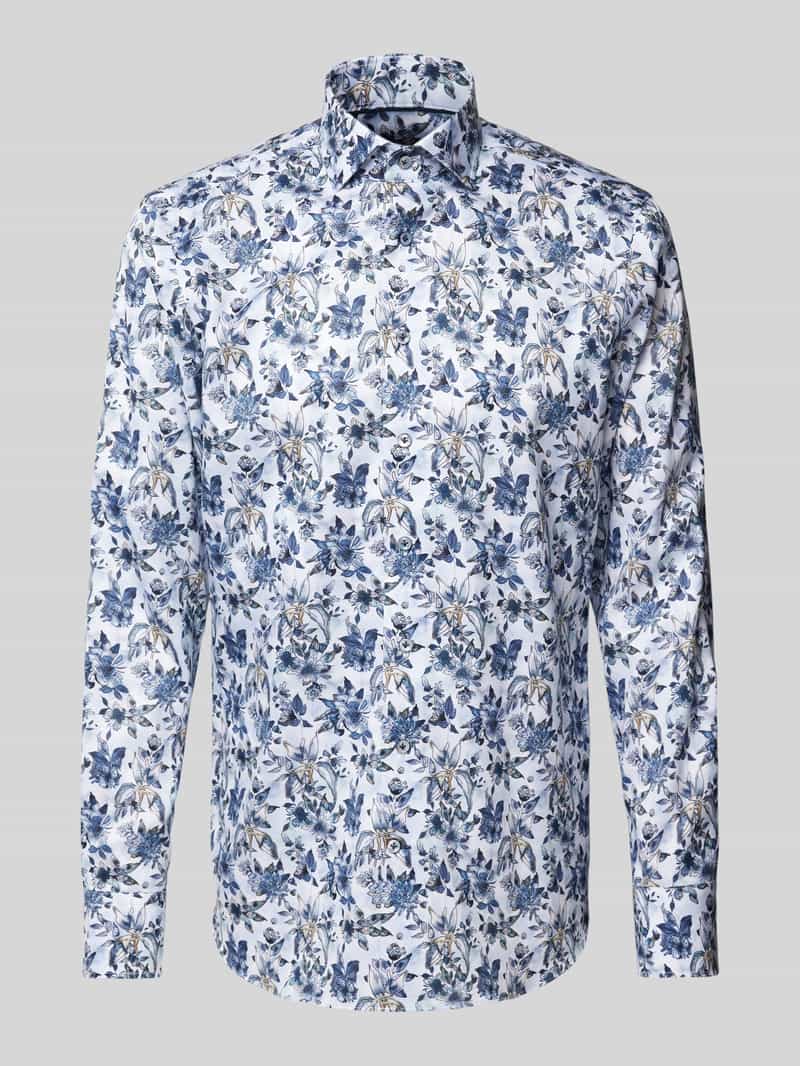 OLYMP SIGNATURE SLIM FIT Slim Fit Business-Hemd mit Kentkragen Modell 'Savio' in Bleu, Größe 39