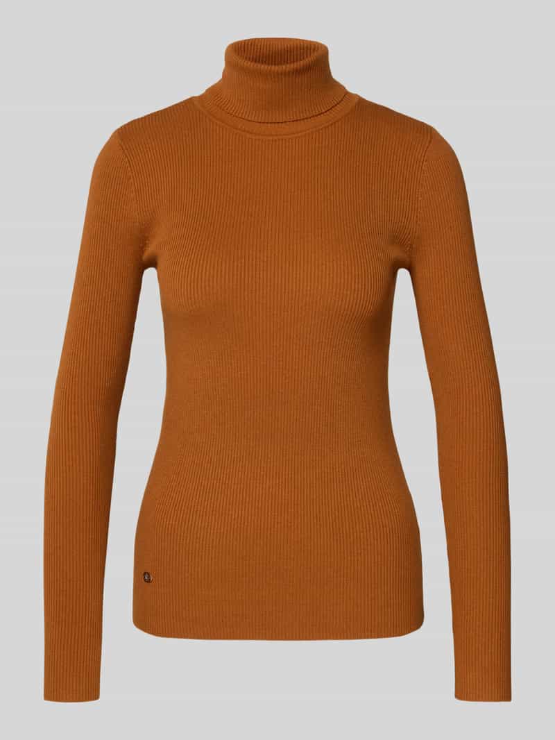 Lauren Ralph Lauren Strickpullover mit Rollkragen Modell 'AMANDA' in Mittelbraun, Größe L