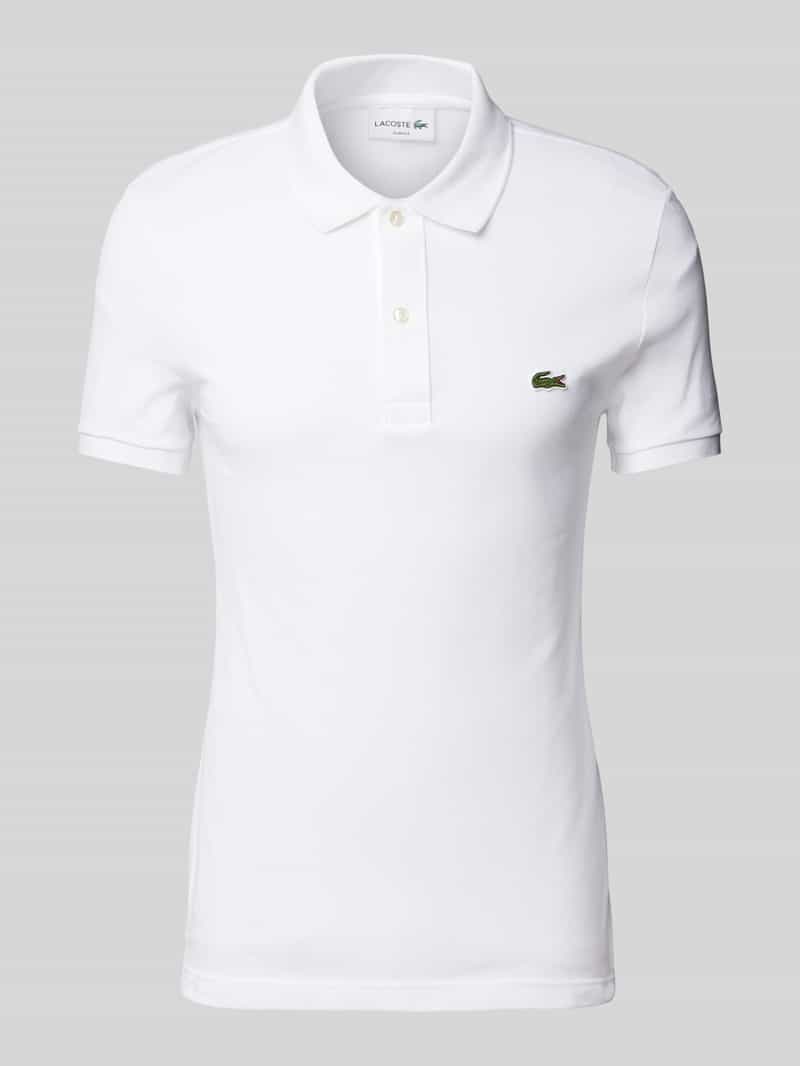 Lacoste Slim Fit Poloshirt mit Label-Patch Modell 'PIQUE' in Weiss, Größe XXL