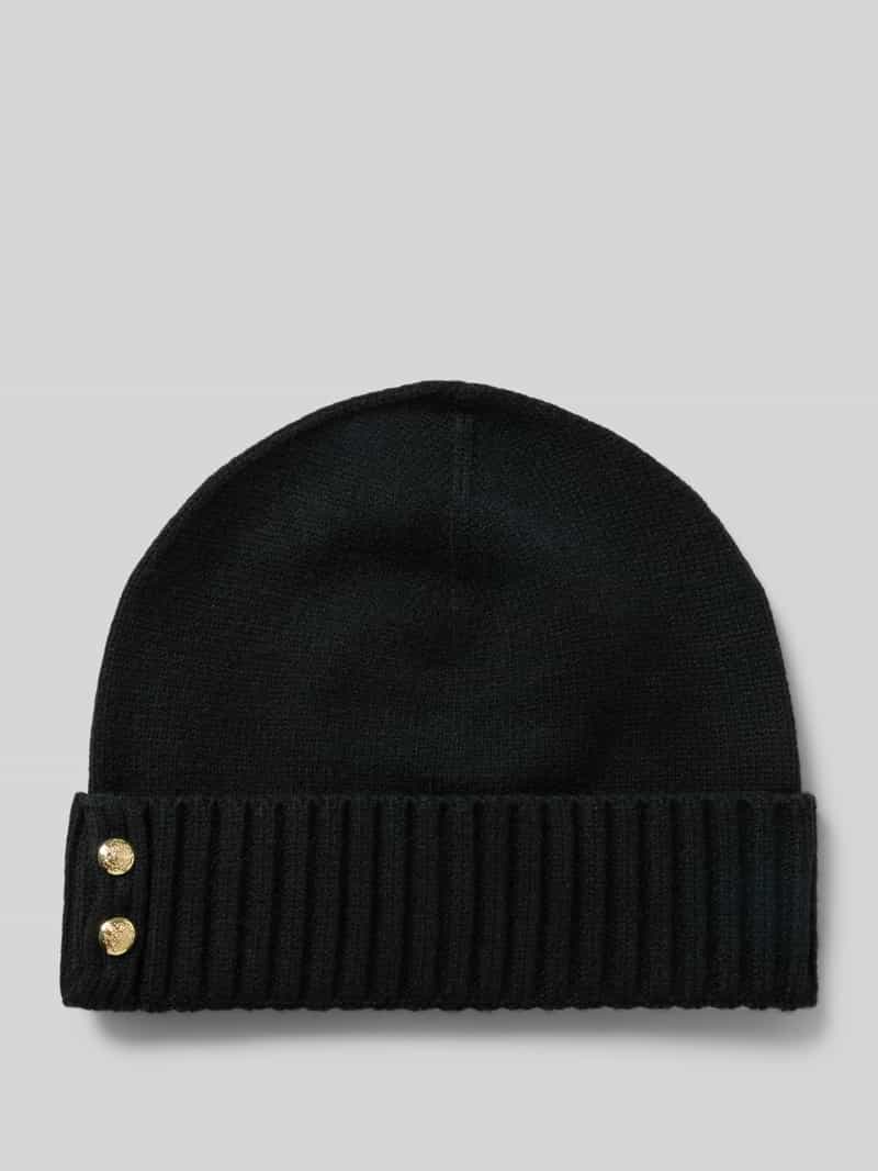 Lauren Ralph Lauren Beanie mit Label-Detail in Black, Größe 1