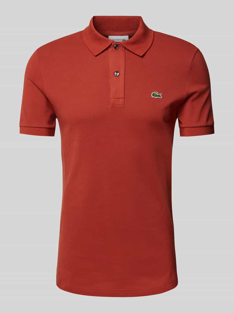 Lacoste Slim Fit Poloshirt mit Label-Patch Modell 'PIQUE' in Dunkelrot, Größe XXL