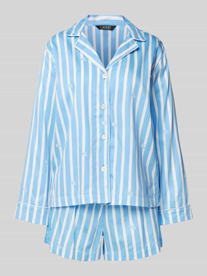 Lauren Ralph Lauren Pyjama mit Logo-Print in Blau, Größe L