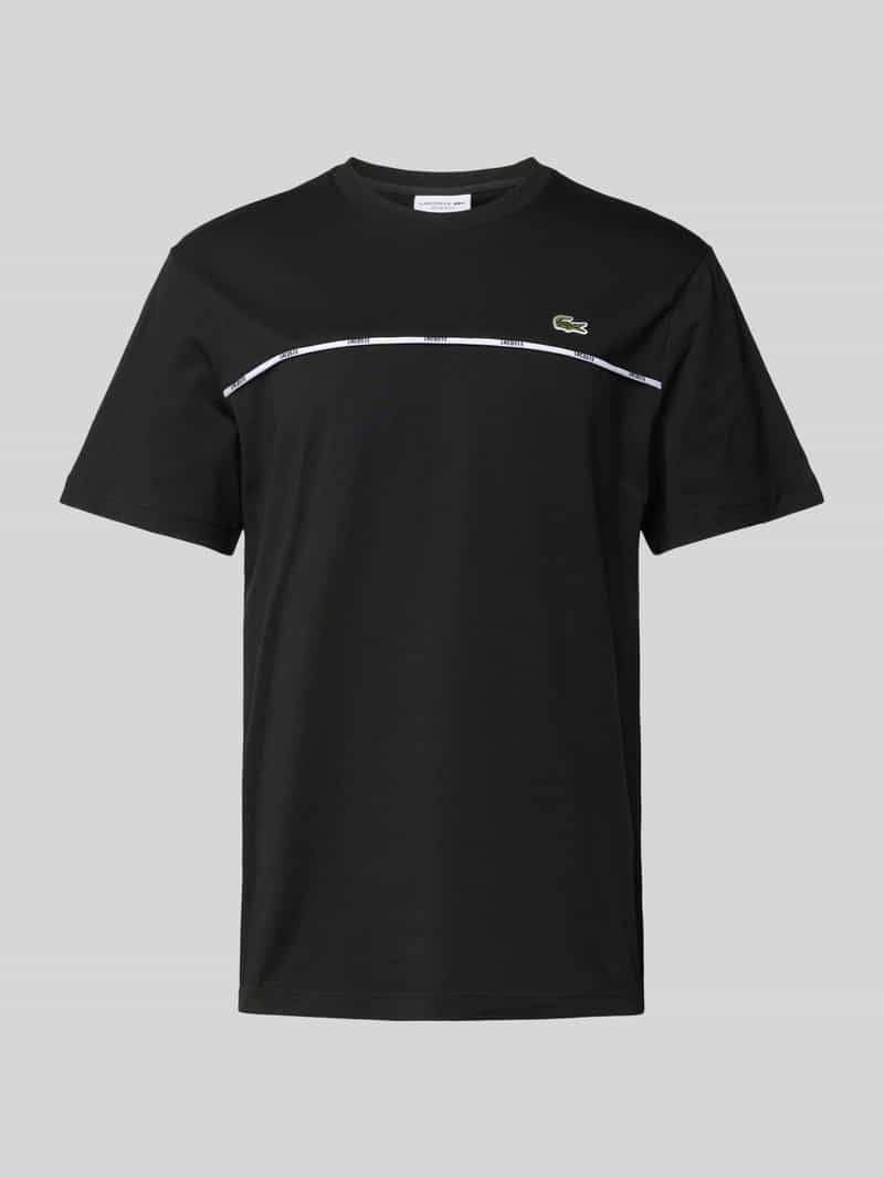 Lacoste T-Shirt mit Logo-Badge in Black, Größe L