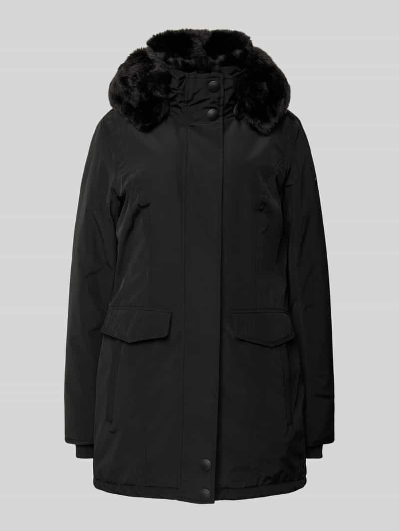 Wellensteyn Taillierter Parka mit Kunstfellbesatz Modell 'STAVANGER' in Black, Größe L