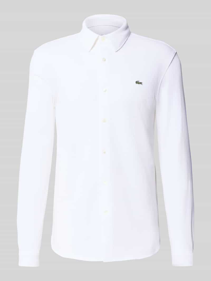 Lacoste Slim Fit Freizeithemd in Struktur-Optik in Weiss, Größe 40