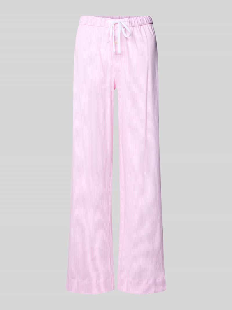 Lauren Ralph Lauren Wide Leg Stoffhose mit Tunnelzug in Rosa, Größe L