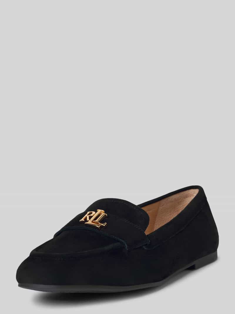 Lauren Ralph Lauren Loafer aus echtem Leder mit Logo-Applikation Modell 'Averi' in Black, Größe 36,5
