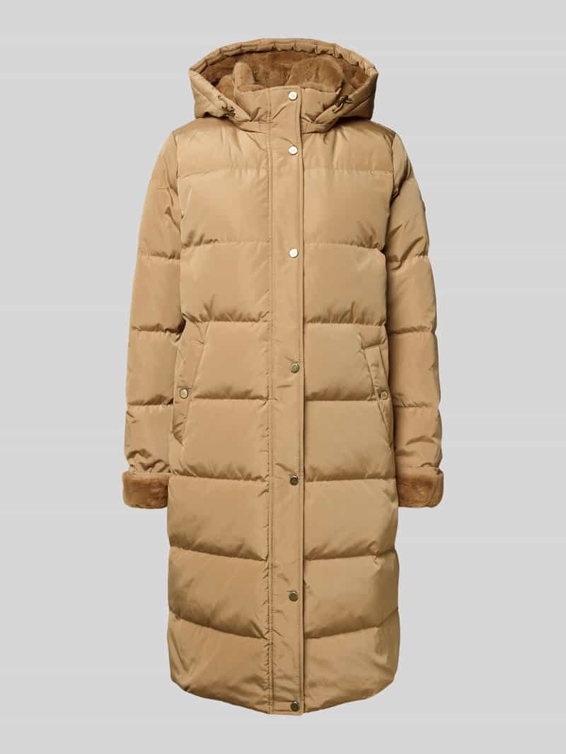 Lauren Ralph Lauren Daunenmantel mit Kapuze und Eingrifftaschen in Camel, Größe L