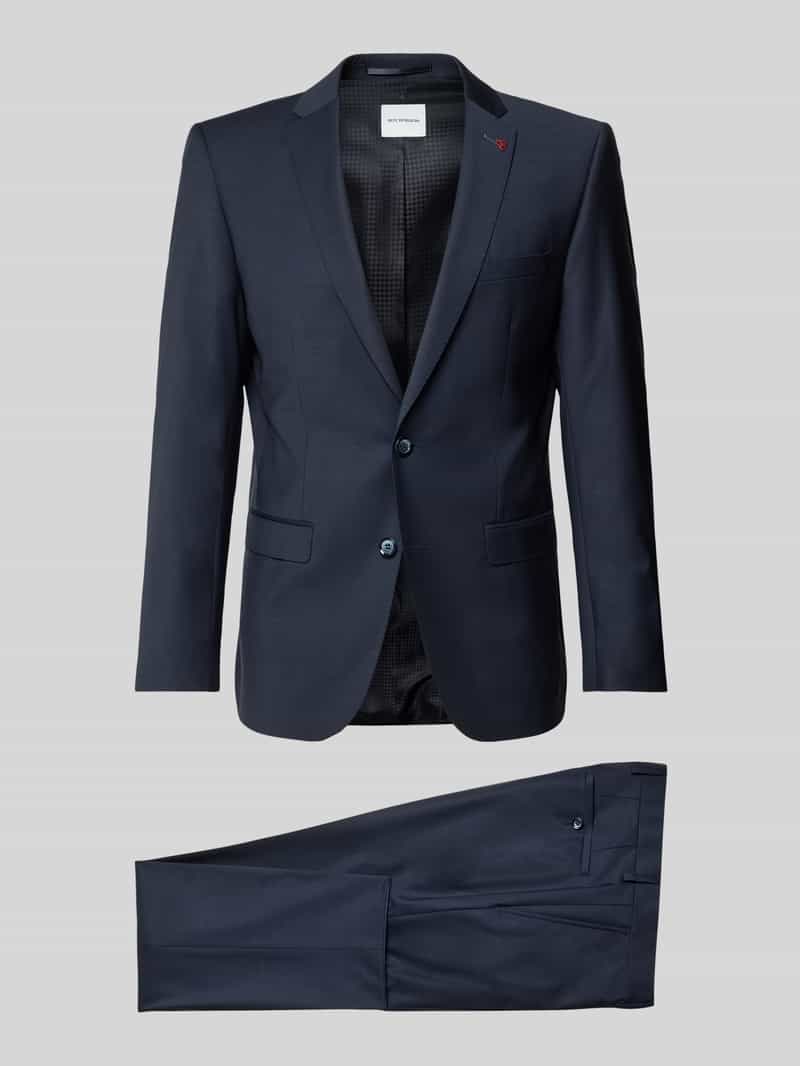 Roy Robson Extra Slim Anzug aus Woll-Mix in unifarbenem Design in Marine, Größe 102