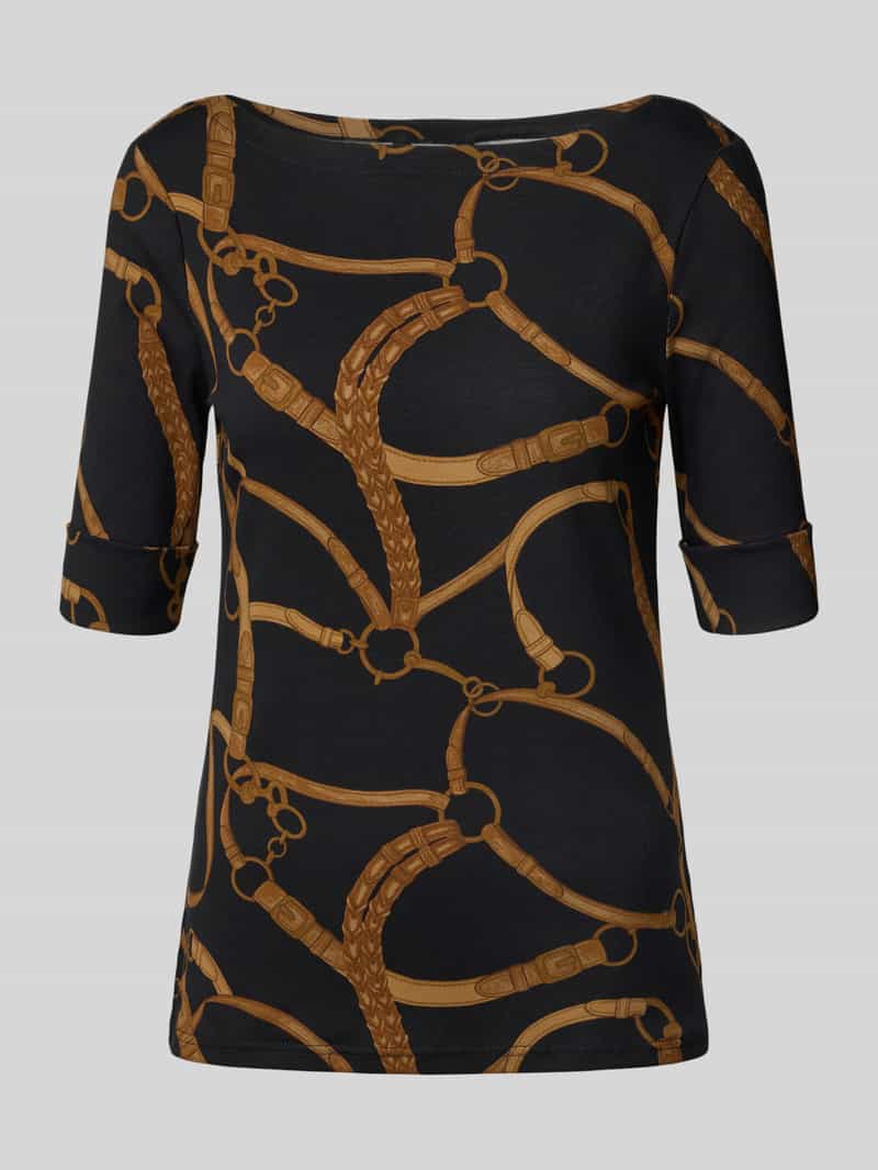 Lauren Ralph Lauren T-Shirt mit 3/4-Arm Modell 'JUDY' in Black, Größe XS
