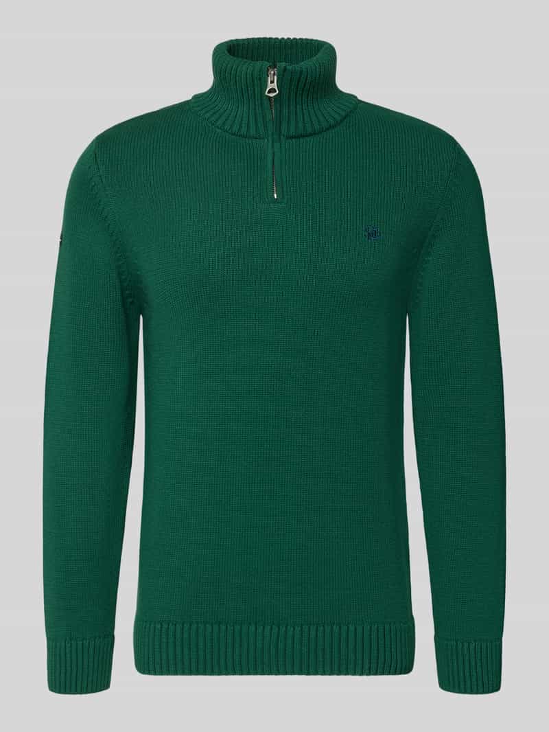 Superdry Slim Fit Pullover in Strick-Optik in Dunkelgruen, Größe L
