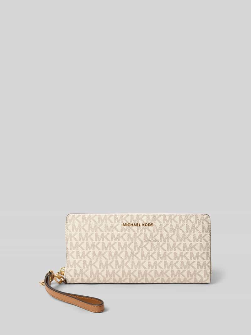 MICHAEL Michael Kors Portemonnaie mit Logo-Detail Modell 'Jet Set' in Ecru, Größe 1