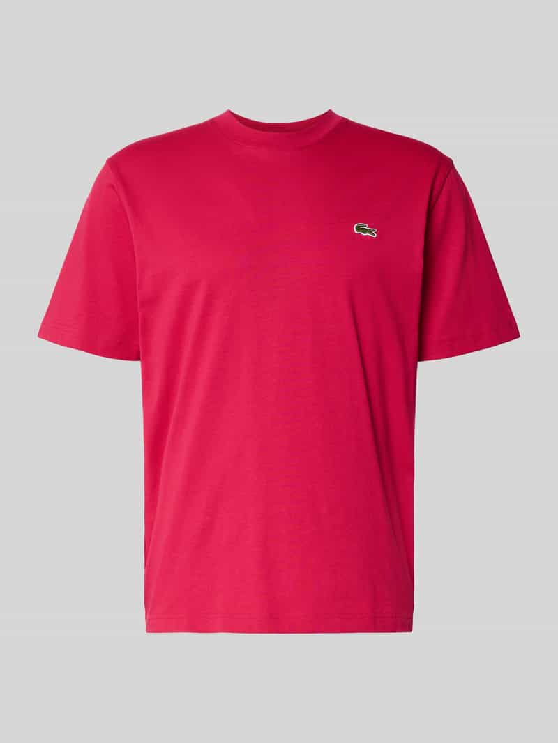 Lacoste Regular Fit T-Shirt aus reiner Baumwolle in Pink, Größe L