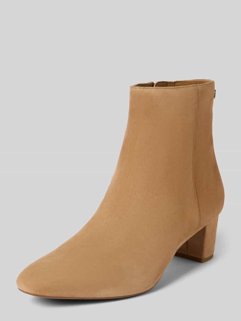 Lauren Ralph Lauren Stiefeletten mit Label-Applikation und Blockabsatz in Sand, Größe 36
