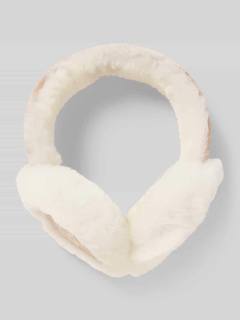 UGG Ohrenwärmer aus Lammfell mit Label-Stitching in Sand, Größe 1