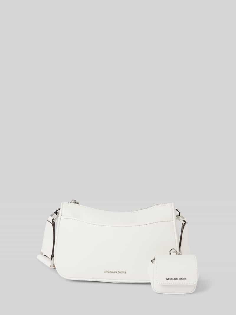 MICHAEL Michael Kors Handtasche aus Leder mit Label-Applikation Modell 'JET SET' in Weiss, Größe 1