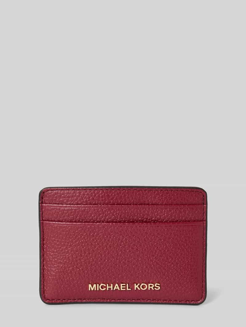 MICHAEL Michael Kors Kartenetui mit Label-Applikation Modell 'JET SET' in Bordeaux, Größe 1