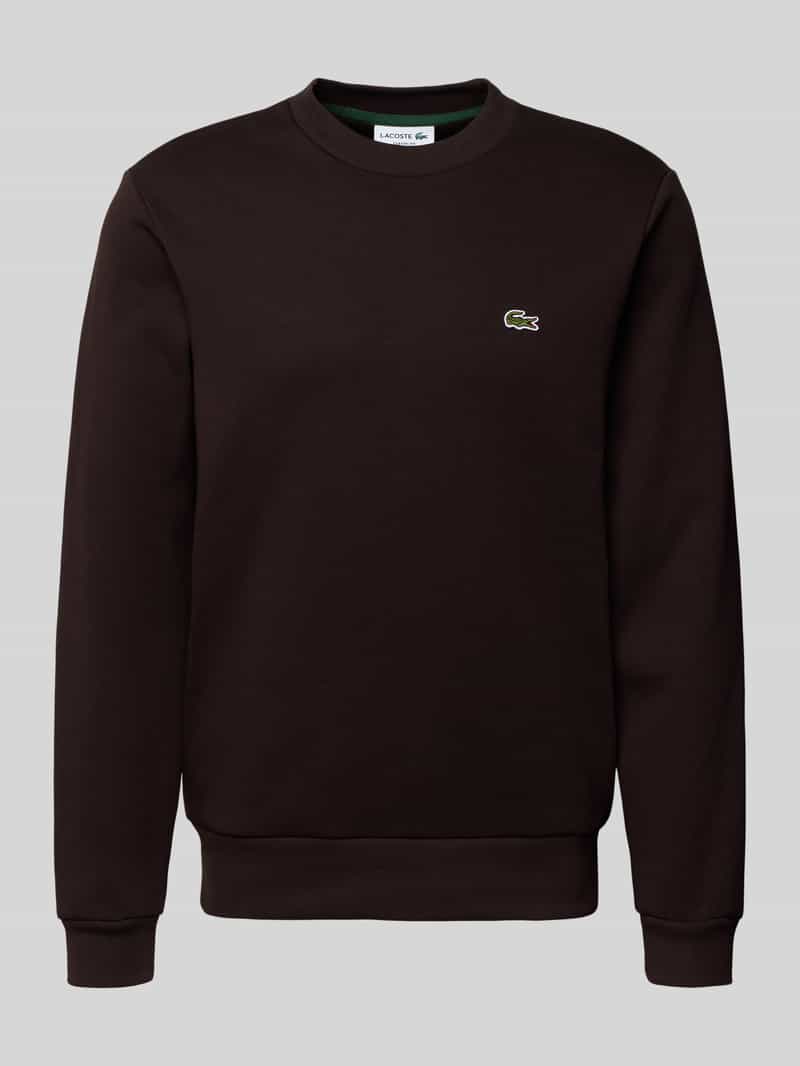 Lacoste Classic Fit Sweatshirt aus Baumwoll-Mix in Dunkelbraun, Größe L