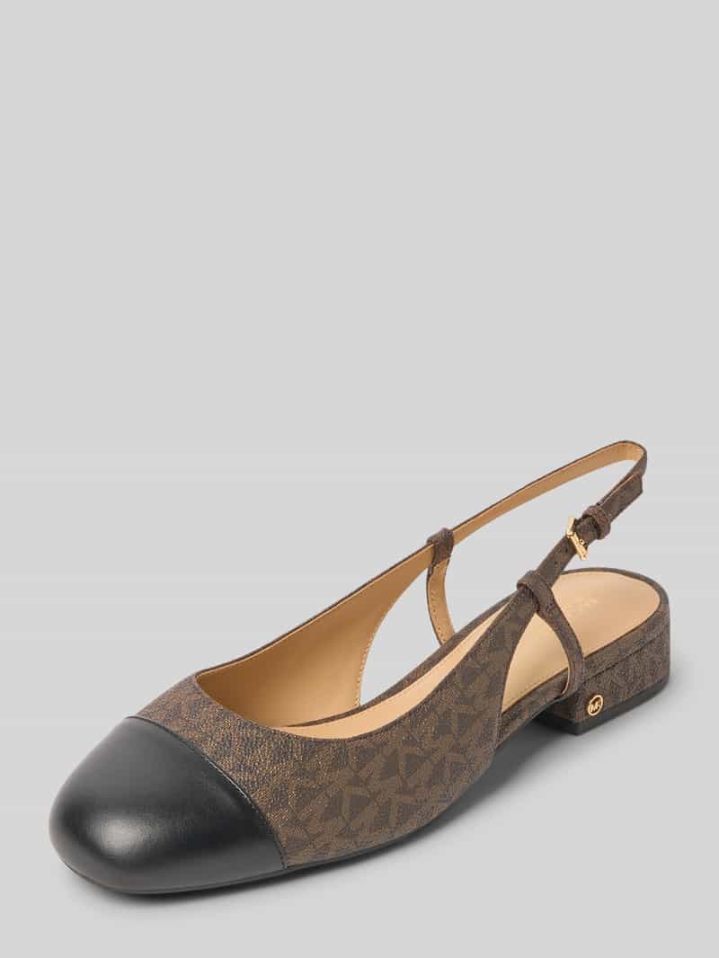 MICHAEL Michael Kors Lederballerinas mit Fesselriemen Modell 'PERLA' in Dunkelbraun, Größe 37