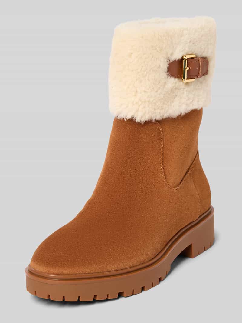 Lauren Ralph Lauren Lederboots mit Teddyfutter Modell 'ALLYSON' in Cognac, Größe 36