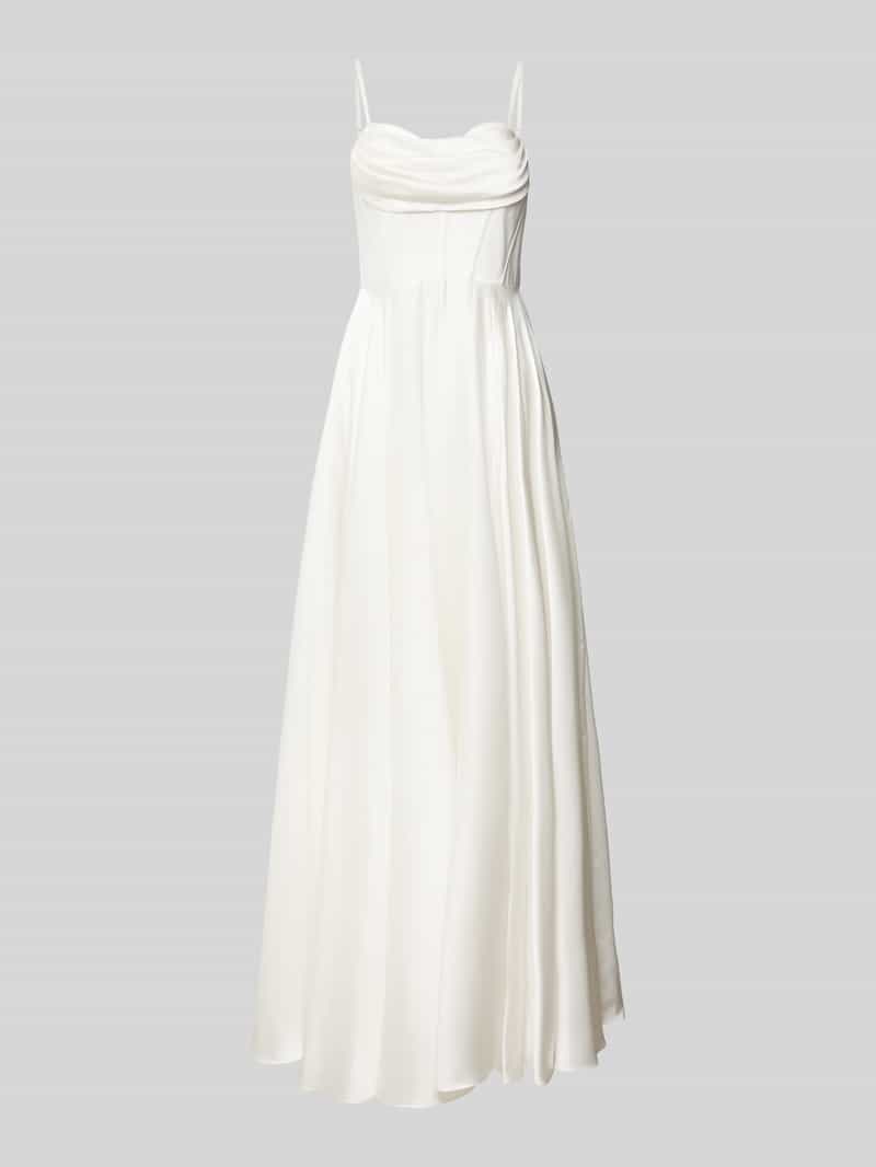 Mascara Brautkleid mit Spaghettiträgern in Offwhite, Größe 50