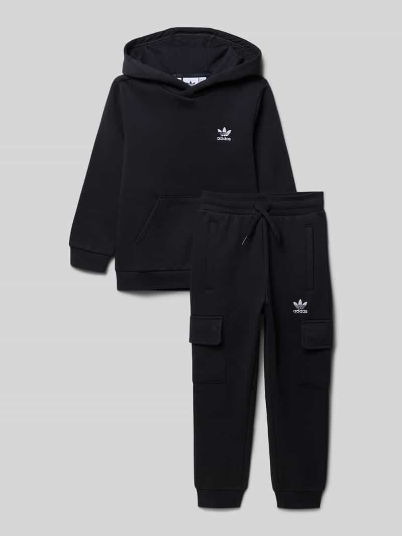 adidas Originals Trainingsanzug mit Kapuze in Black, Größe 104