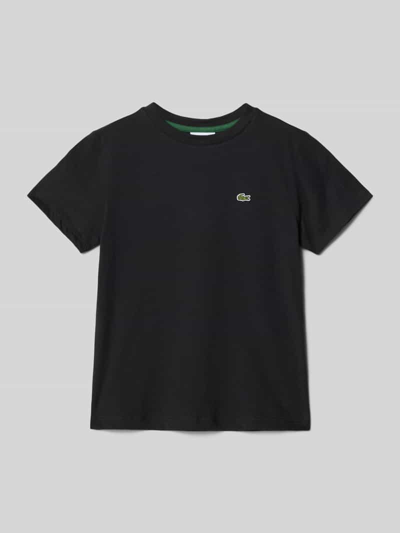 Lacoste T-Shirt mit Label-Detail in Black, Größe 140