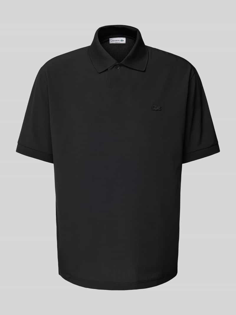 Lacoste Poloshirt mit Label-Stitching in Black, Größe L