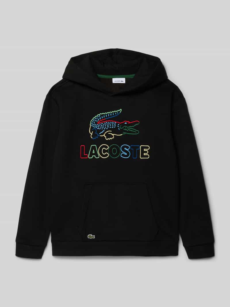 Lacoste Regular Fit Hoodie aus Baumwoll-Mix Modell 'CORE' in Black, Größe 140