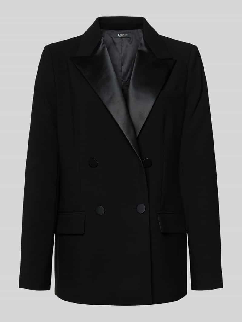 Lauren Ralph Lauren Blazer mit Reverskragen und Pattentaschen Modell 'RILISSA' in Black, Größe 34