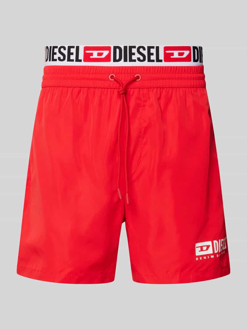 Diesel Badehose mit elastischem Bund Modell 'VISPER' in Rot, Größe XXL