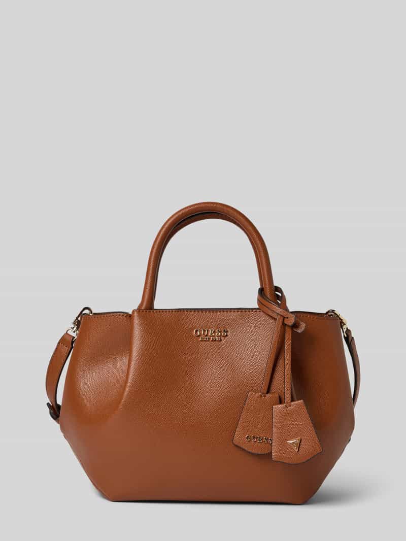 Guess Handtasche mit Logo-Applikation Modell 'Amorette' in Cognac, Größe 1