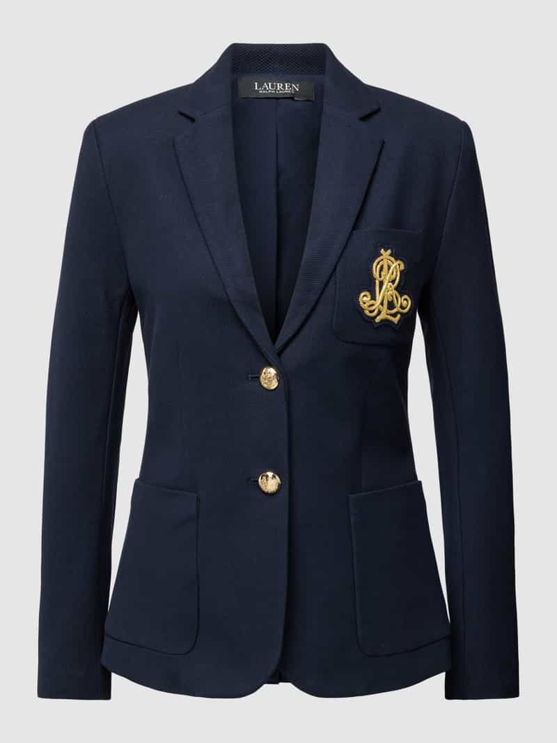 Lauren Ralph Lauren Blazer mit Label-Detail Modell 'ANFISA' in Marine, Größe L
