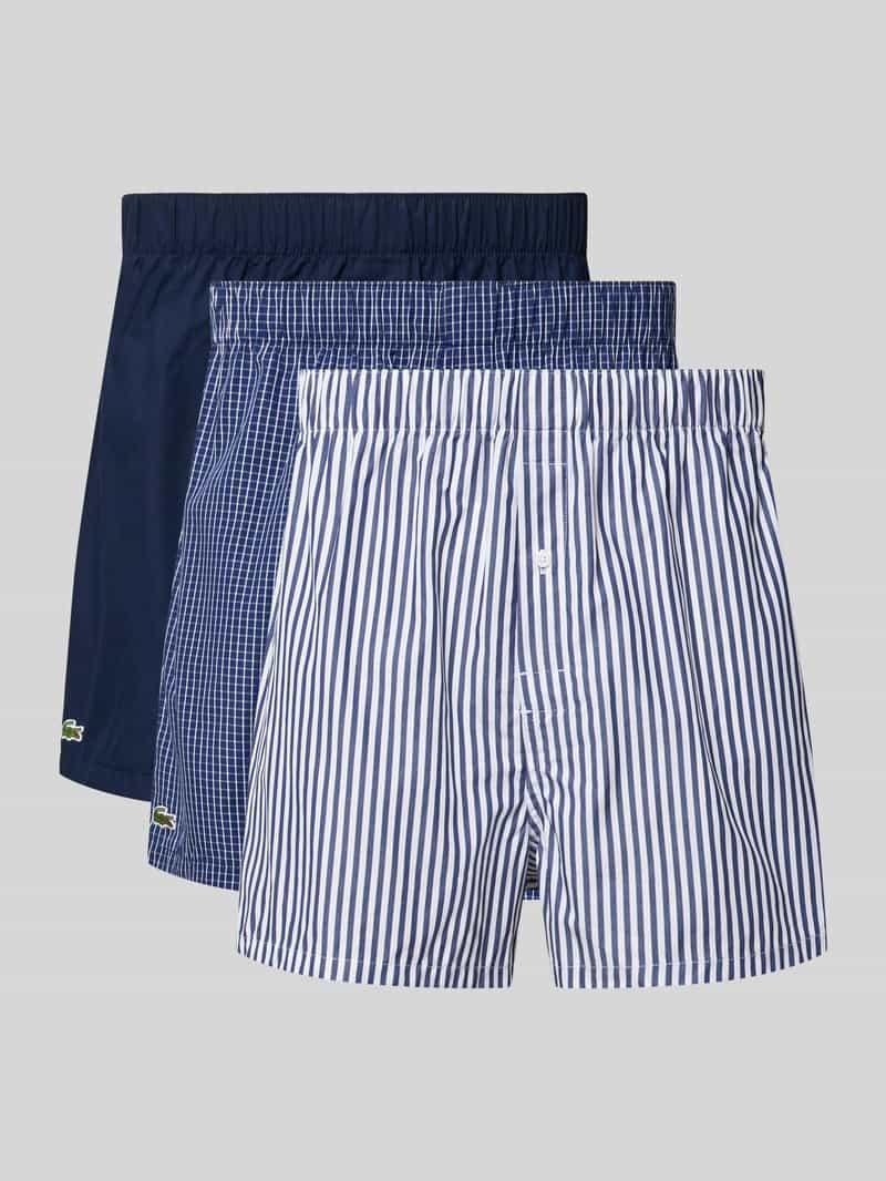 Lacoste Boxershorts aus reiner Baumwolle im 3er-Pack in Marine, Größe L
