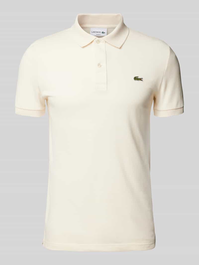 Lacoste Slim Fit Poloshirt mit Label-Patch Modell 'PIQUE' in Offwhite, Größe XXXL