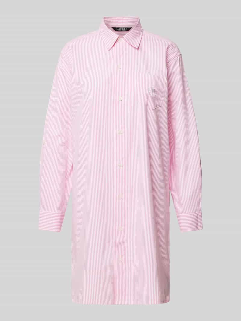 Lauren Ralph Lauren Nachthemd mit Brusttasche in Rosa, Größe L