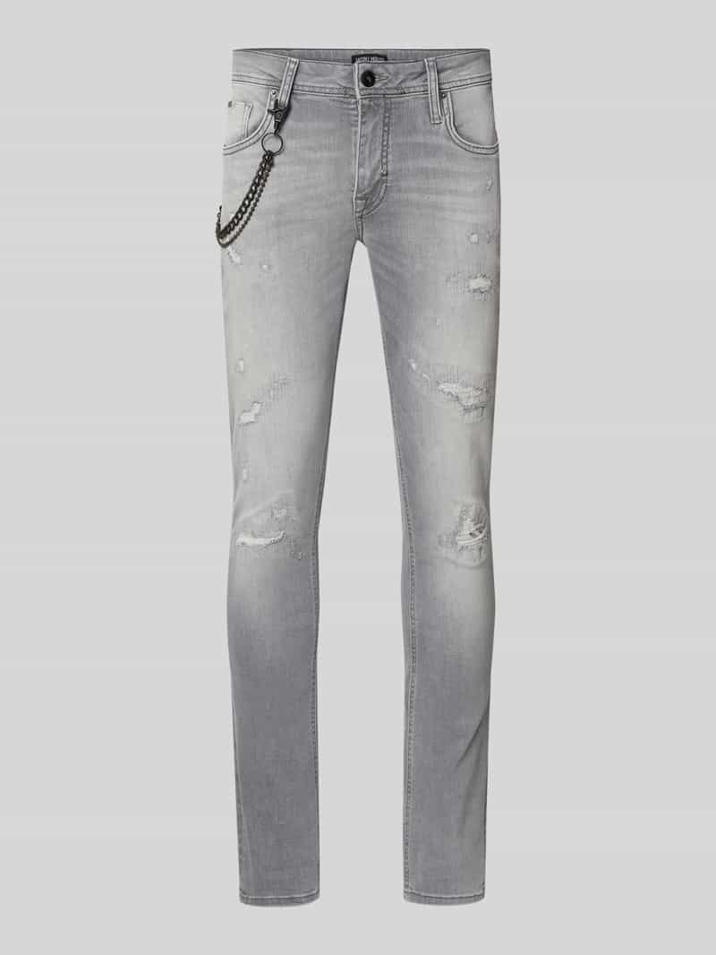 Antony Morato Tapered Fit Jeans mit Ketten-Detail in Hellgrau, Größe 31