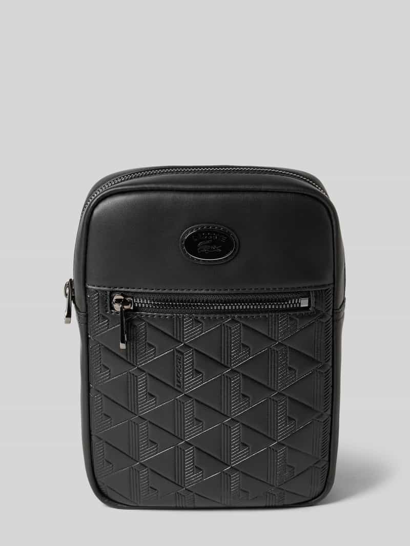 Lacoste Umhängetasche mit Strukturmuster Modell 'CROSSOVER BAG' in Black, Größe 1
