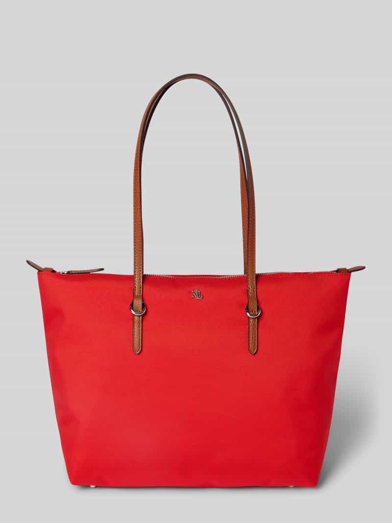 Lauren Ralph Lauren Tote Bag mit Label-Applikation Modell 'KEATON' in Rot, Größe 1