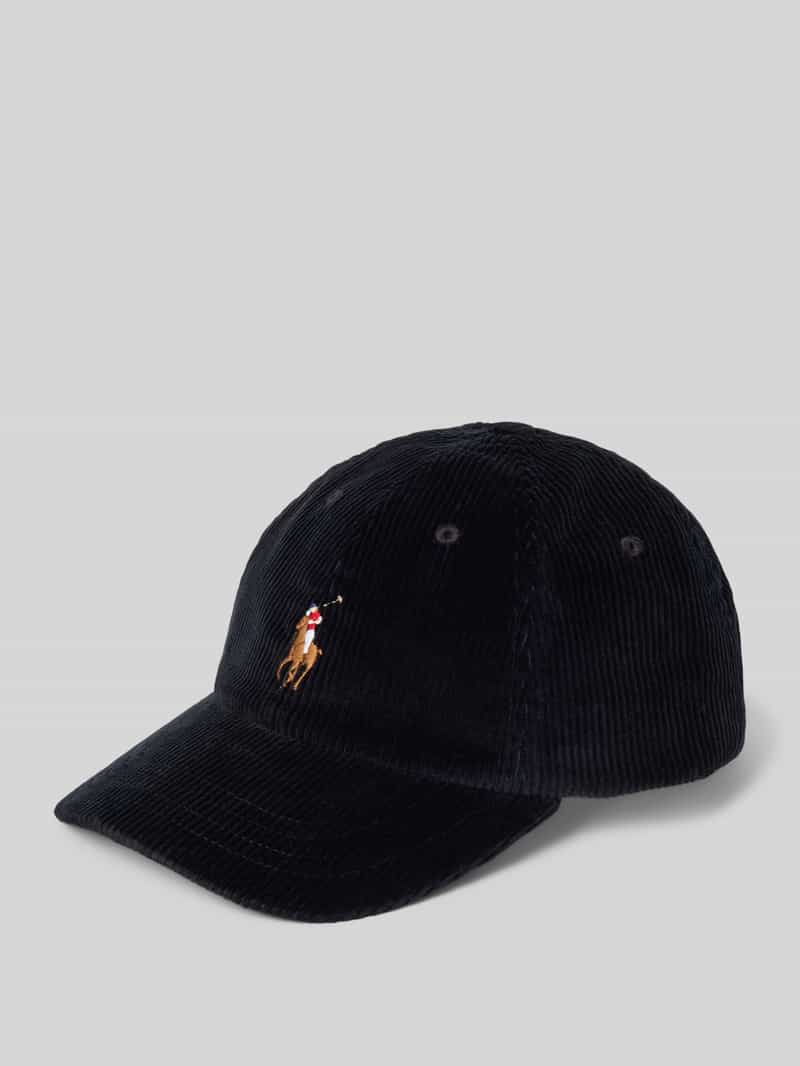 Polo Ralph Lauren Cap aus Cord mit Label-Stitching in Black, Größe 1