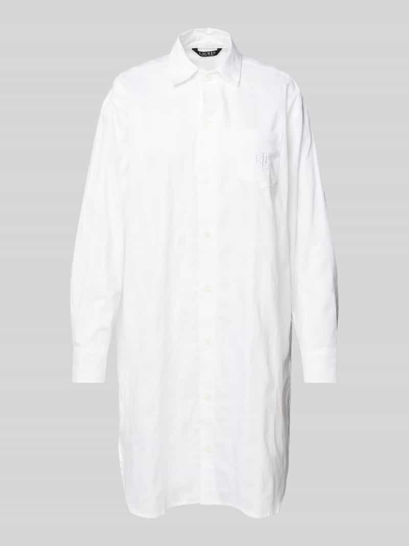 Lauren Ralph Lauren Nachthemd mit Brusttasche in Weiss, Größe L